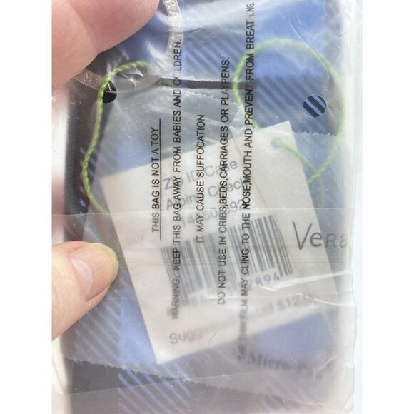 Vera Bradley ALPINE CHECK Zip ID Case Blue & Black Checkered NWT - Picture 4 of 6